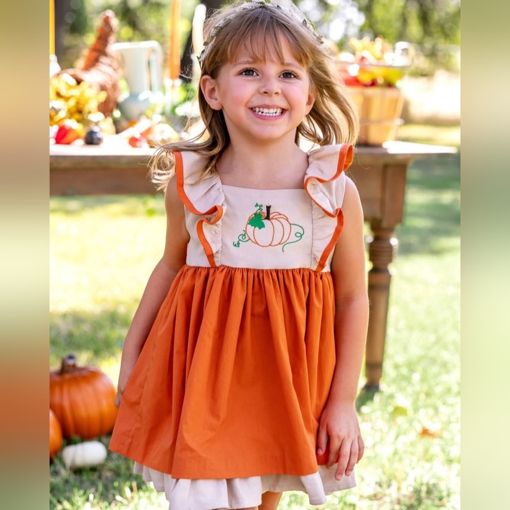 Eleanor Rose Adalyn Fall pumpkin dress